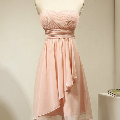 Light Pink Bridesmaid Dress With Ruching Detail,..