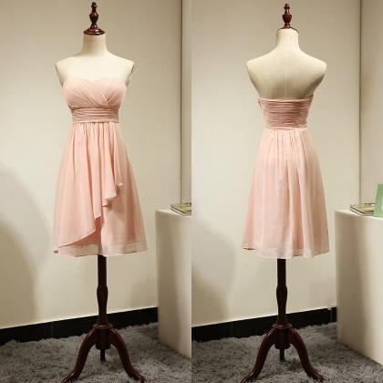 Light Pink Bridesmaid Dress With Ruching Detail,..