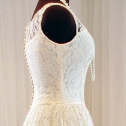 Scoop Neck A-line Tea Length Wedding Dress,..
