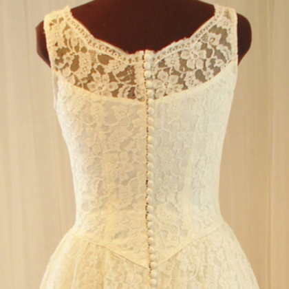 Scoop Neck A-line Tea Length Wedding Dress,..