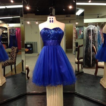 Homecoming Dresses,sweetheart Sequins Tulle Ball..