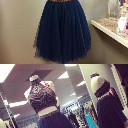 Two Piece Homecoming Dress,short Homecoming..