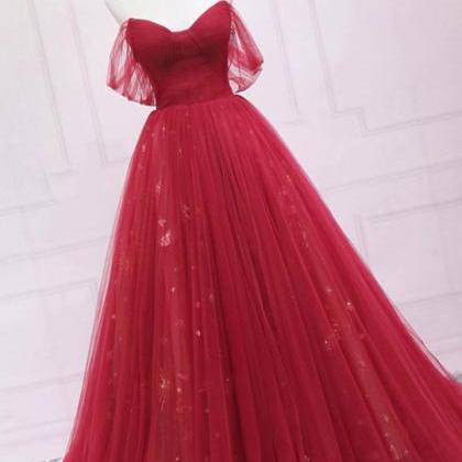Red Sequins Satin Round Neckline Backless Long Prom Dress, Red Formal Dress main image 1