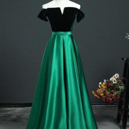 Beautiful Velvet And Satin Off Shoulder Party..
