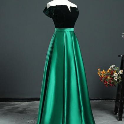 Beautiful Velvet And Satin Off Shoulder Party..