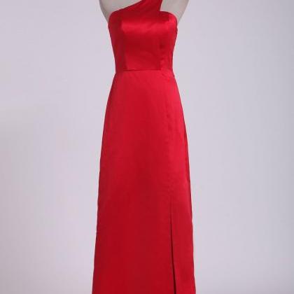 One Shoulder With Slit Prom Dresses, Party Dress,..