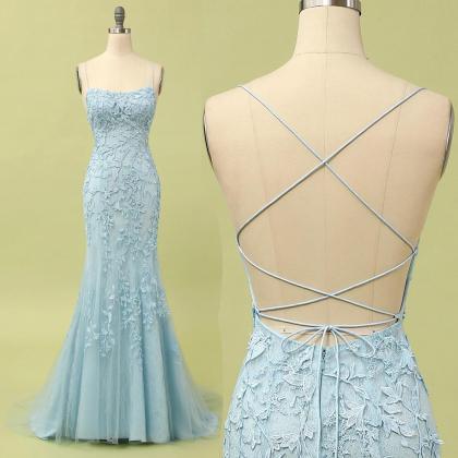 Lace Mermaid Prom Dress, Modest Beautiful Long..