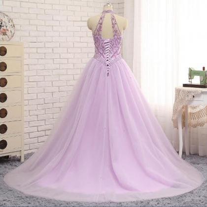 A-line Tulle Formal Prom Dress, Beautiful Long..