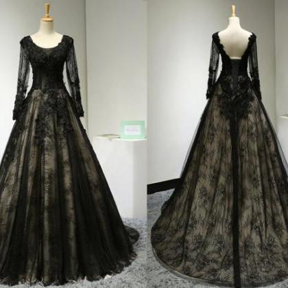 A-line Lace Formal Prom Dress, Beautiful Long Prom..