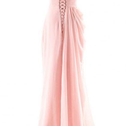 One Shoulder Sleeveless Ruched Chiffon A-line Dress Cabernet main image 0