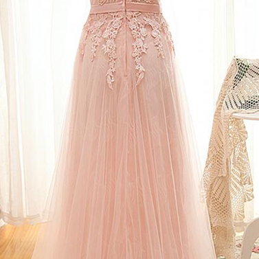 Simple off shoulder tulle long Evening Prom Dress, tulle formal Dress main image 0
