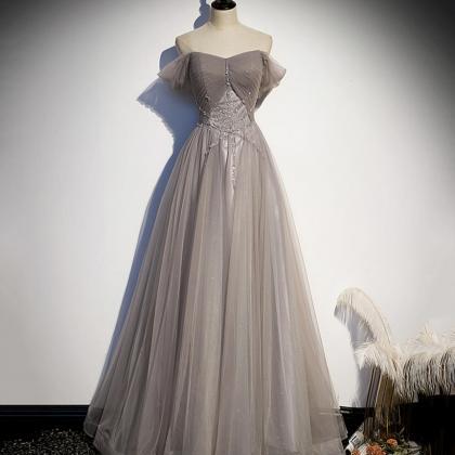 Elegant A Line Tulle Formal Prom Dress, Beautiful..