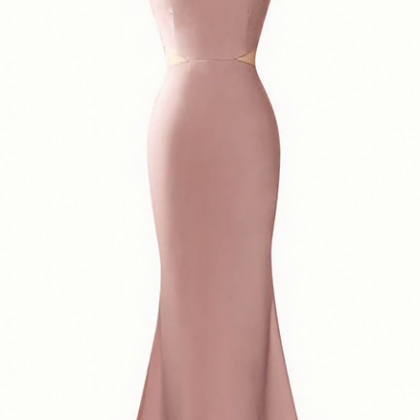 Elegant Sleeveless Satin Formal Prom Dress,..