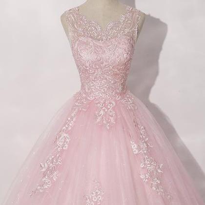 Elegant A Line Tulle Lace Formal Prom Dress,..