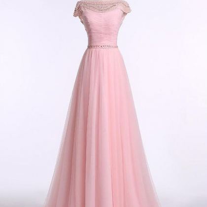 Elegant Tulle Long A-Line Prom Dress, Beautiful Evening Party Dress main image 1