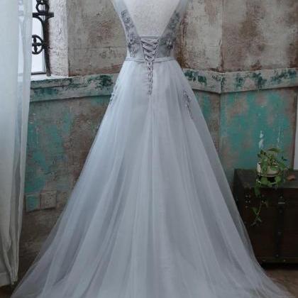 Beautiful Tulle With Lace Applique Long Formal Gown Party Dresses main image 0