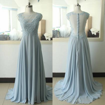 Elegant A Line Chiffon Formal Prom Dress,..