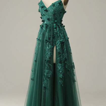 A-line Tulle Prom Dress,Chic Formal Gown Long Prom Dresses
