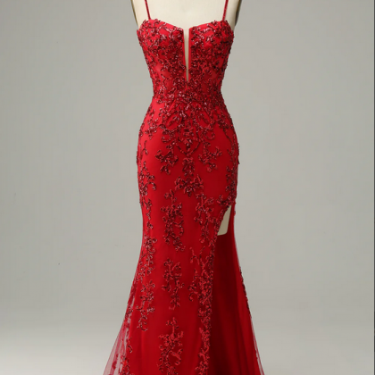 Beautiful A-line Prom Dress , Lace Straps Evening Dress