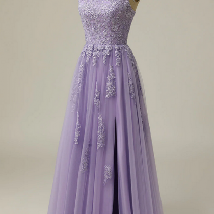 Yellow Sheer A-Line Appliques Tulle  Long Prom Dress,DP960