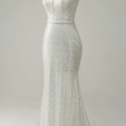 Glamorous V-Neck Sequins Prom Dress for an Unforgettable Evening main image 0