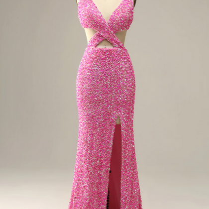 Elegant Sequins Formal Prom Dress, Beautiful Prom..