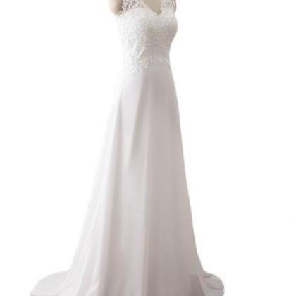 Applique Lace Floor Length Chiffon Prom Dress main image 1