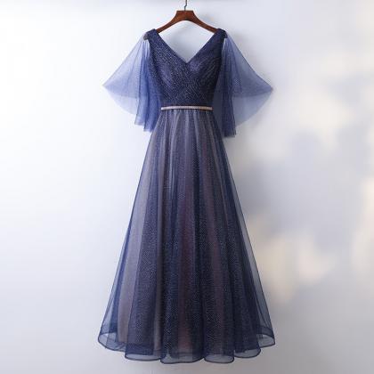 Prom Dresses Evening Dress Sequins Elegant V-neck..