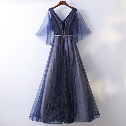 Prom Dresses Evening Dress Sequins Elegant V-neck..