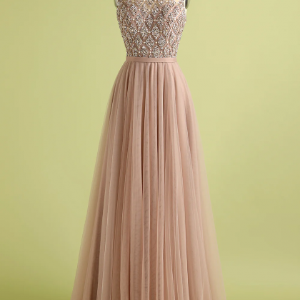 Tulle Beading Prom Dress Evening Gown Elegant..