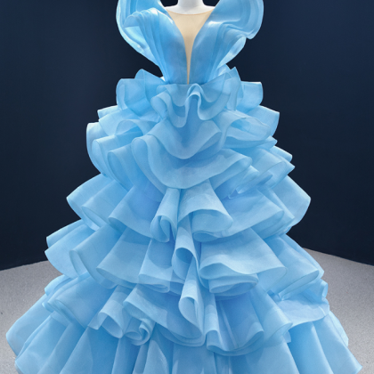 Prom Dresses,light Blue Cake Dresses Super Fairy..