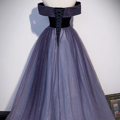 Prom Dresses,purple Strapless Evening Dresses..