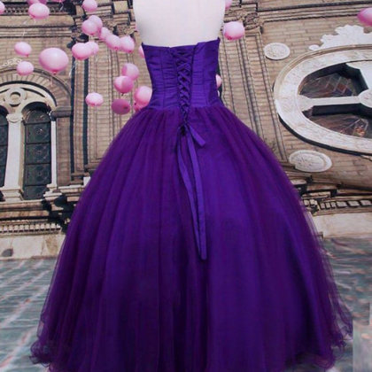 Prom Dresses,sexy Strapless Purple Saree Beaded..