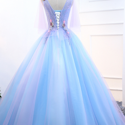 Prom Dresses,gorgeous Stunning Sky Blue Embroidery..