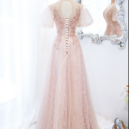 Prom Dresses,pink Evening Gowns Long Temperament..