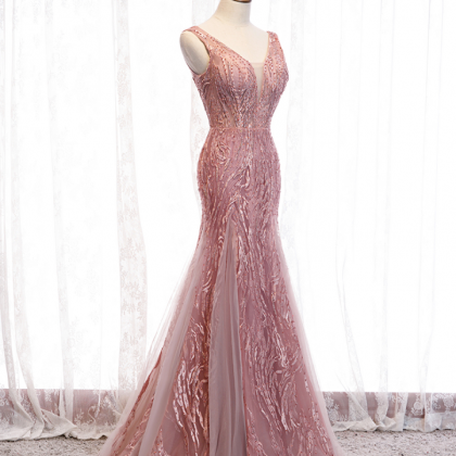 Prom Dresses,banquet Evening Gowns V-neck Long..