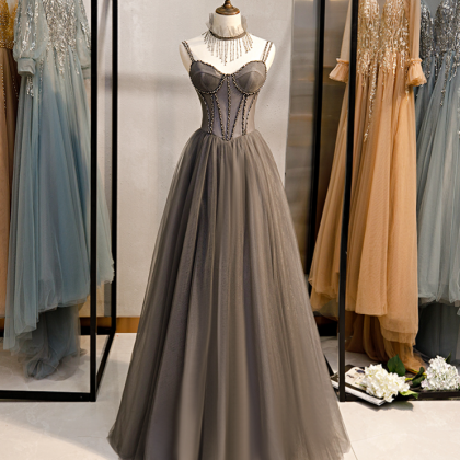 Prom Dresses,gray Party Evening Gowns Dreamy Fairy..