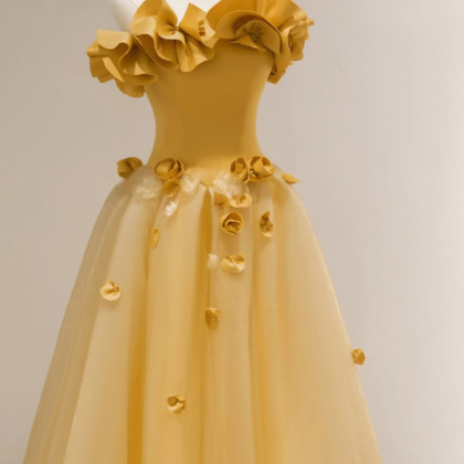 Prom Dresses,three-dimensional Flower Strapless..
