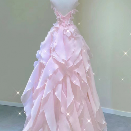 Prom Dresses,pink Evening Gowns High-end Banquet..
