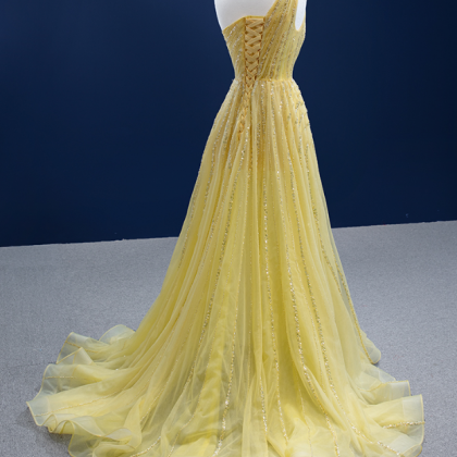 Prom Dresses, Yellow Temperament Celebrity Gowns..