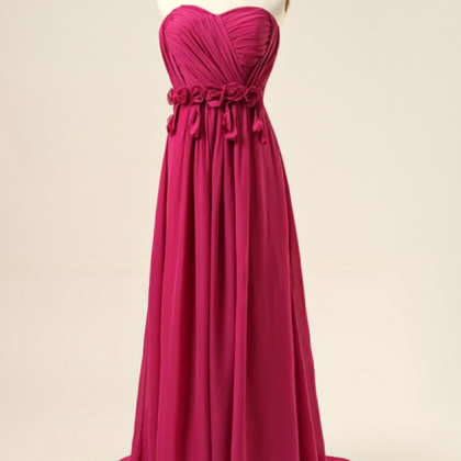 Prom Dresses,simple Chiffon Fuchsia Prom Dress..