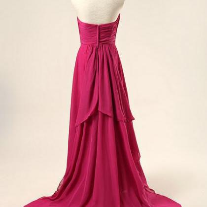Prom Dresses,simple Chiffon Fuchsia Prom Dress..