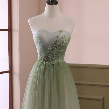 Prom Dresses,charming Green Gradient Tulle Full..