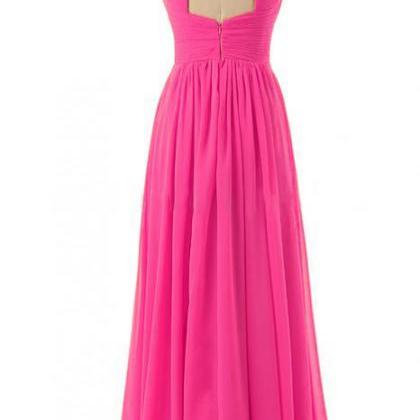 Prom Dresses,charming Long Jewel Neckline Pink..