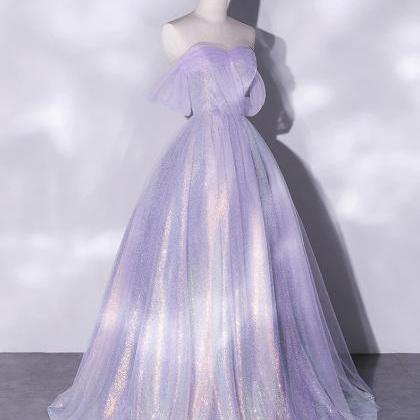 Prom Dresses, Strapless Evening Gowns Fairy Purple..