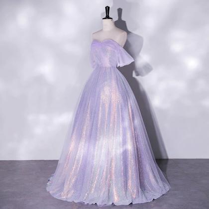 Prom Dresses, Strapless Evening Gowns Fairy Purple..