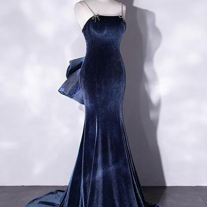 Prom Dresses,spaghetti Strap Prom Dresses, Blue..