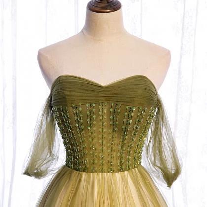 Prom Dresses,green Evening Dress, Temperament Long..