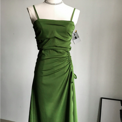 Homecoming Dresses,vintage Pleated Halter Dress..