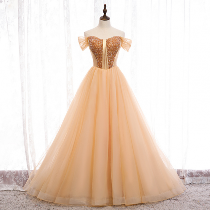 Prom Dresses,luxury Wedding Champagne Color..